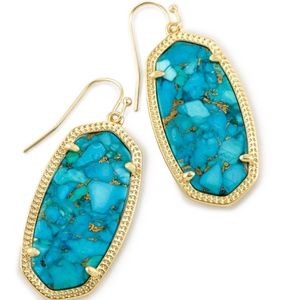 KS Dani Drop Earrings In Bronze Veined Turquoise